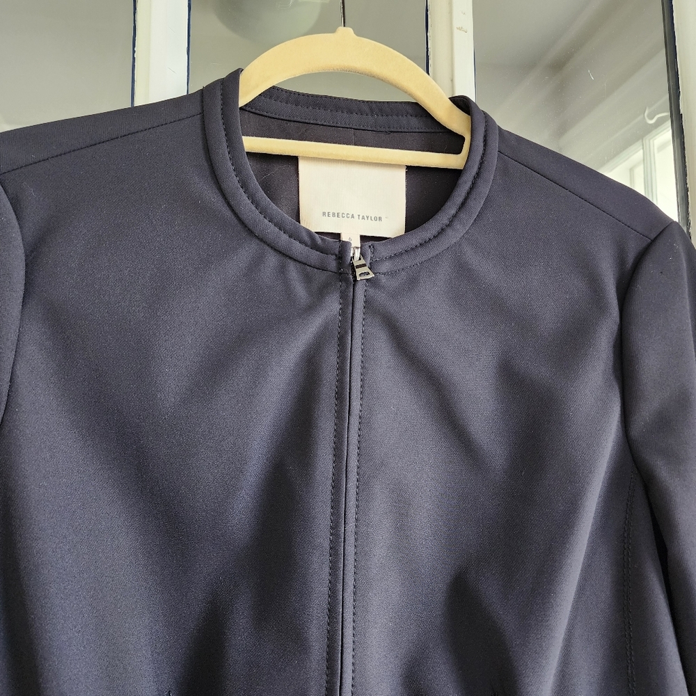 Rebecca Taylor Ava Zip Front Peplum Jacket, Sz 6 - Picture 4 of 12